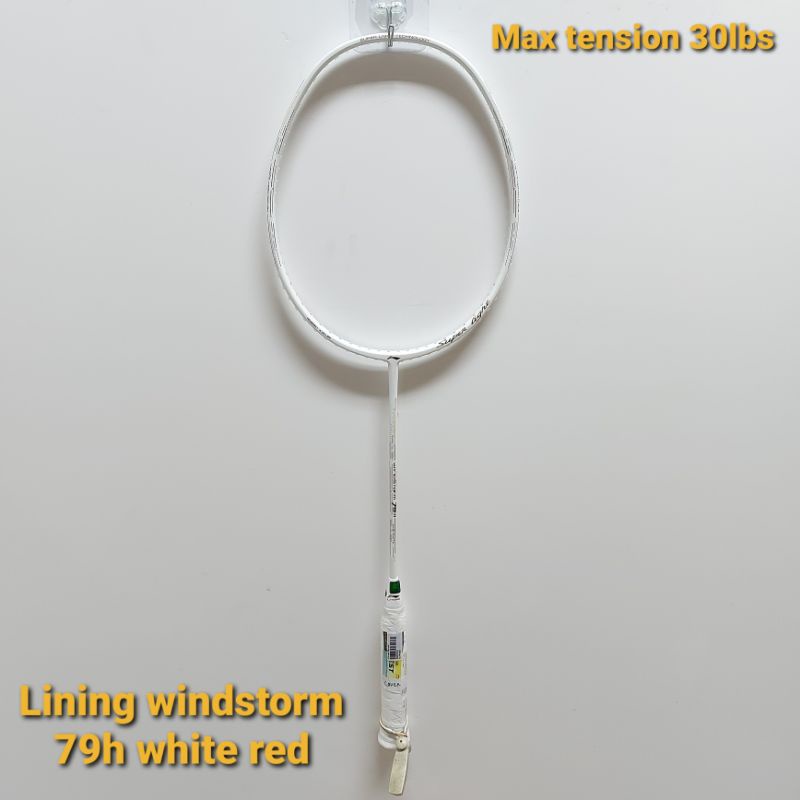 RAKET BADMINTON LINING WINDSTORM 79H WHITE RED ORIGINAL