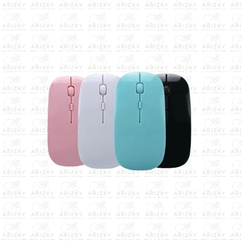 Mouse Wireless murah warna pink hitam putih ready stok