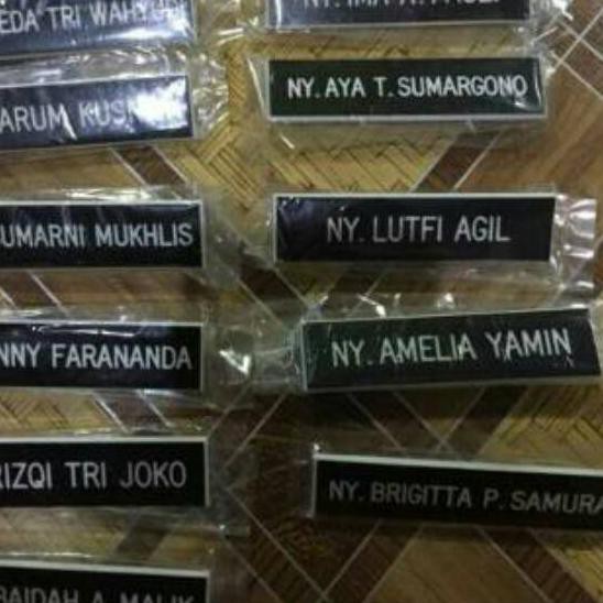 

BIG SALE Nametag Papan Nama Dada PDH PNS Bhayangkari Persit Siswa Gravo Gravir Akrilik Peniti Paku M