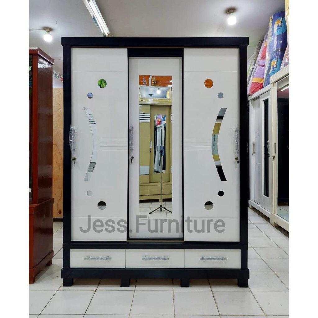 Lemari Pakaian Baju 3Pintu lemari sleding 3pintu / Lemari Pakaian Sleding / Lemari Baju Gamis Sledin