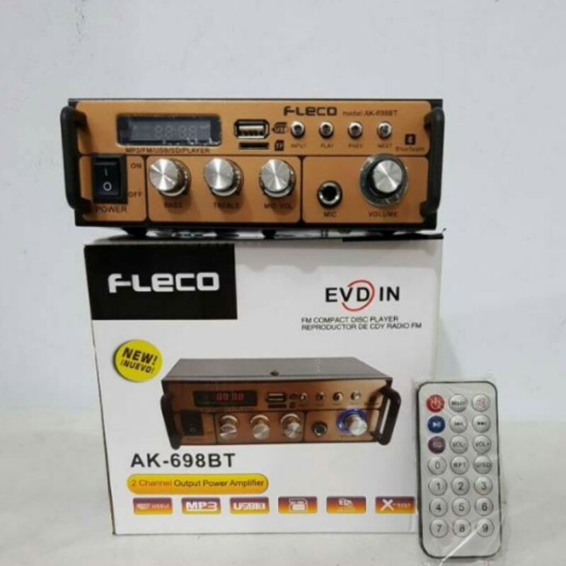 COD Amplifier Power Amplie Fleco F-698BT USB AC DC Bluetooth murah