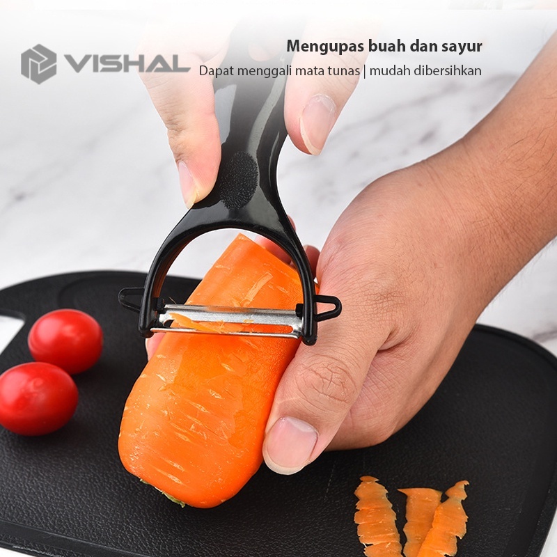 VISHAL PISAU SET 5 Pisau Talenan Set Knife Pisau Buah Pisau Pengupas  Pegangan Non-Slip / Talenan