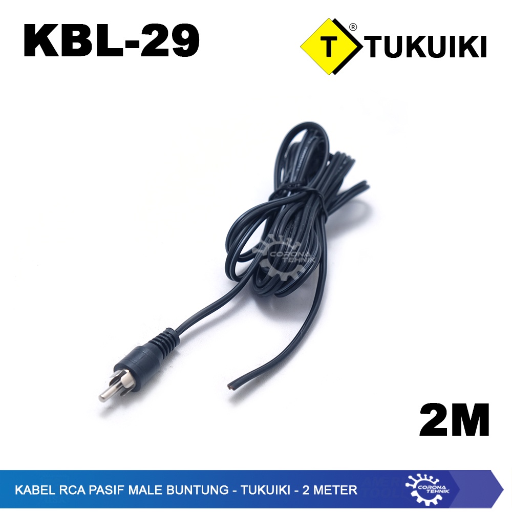 Tukuiki  - Kabel RCA Pasif Male Buntung- 2 Meter