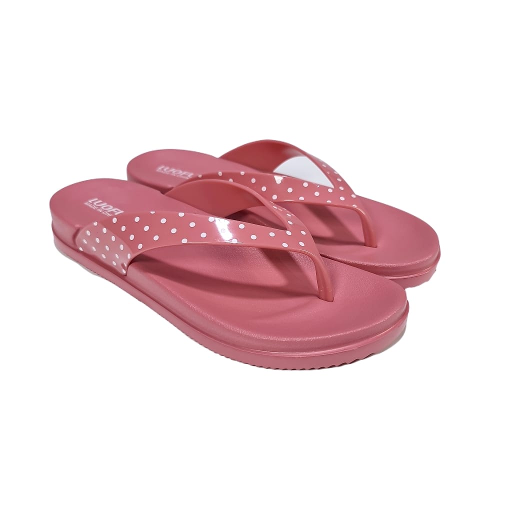 LUOFU ORIGINAL Jelly sandal wanita karet empuk murah jepit sendal japit cewek import E7164E17S