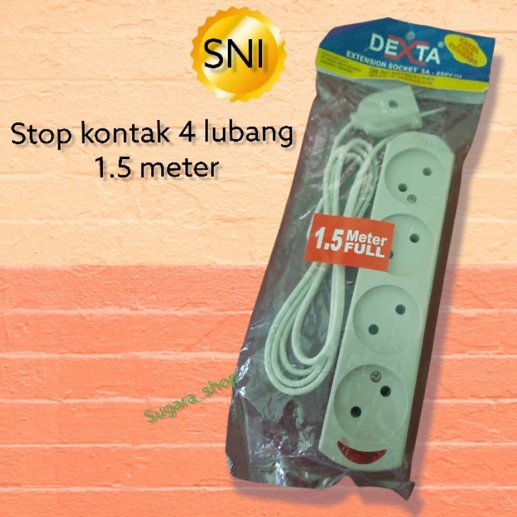 Stop Kontak dexta stopkontak dexta stop kontak 4 Lubang 1.5 M dexta stop kontak 1,5 meter dexta best