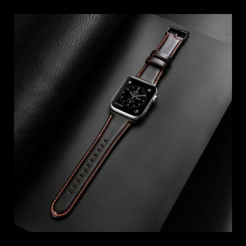 UPDATE APPLE WATCH SERIES 4 44MM DUX BUSINESS GENUINE LEATHER WATCH BAND ORI JAM TANGAN COWOK PALING
