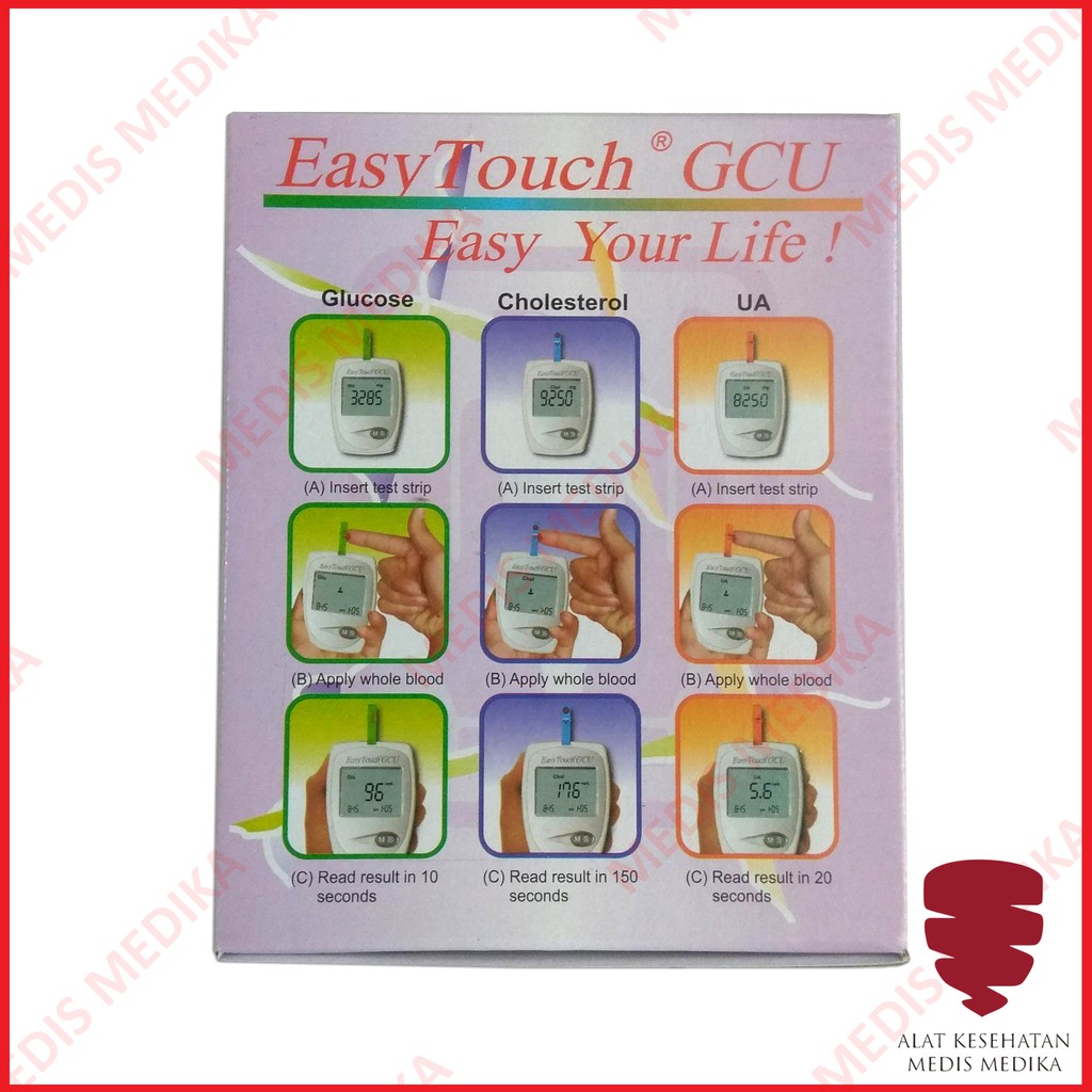 Alat Easy Touch GCU 3in1 Test Cek Gula Darah Asam Urat Kolestrol Tes Easytouch