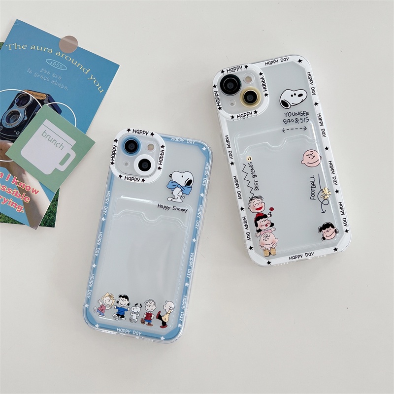 Soft Case Pelindung Anti Jatuh Motif Kartun Snoopy Untuk iPhone 14 13 12 Pro MAX 11 X XR XS MAX 7 8 Plus