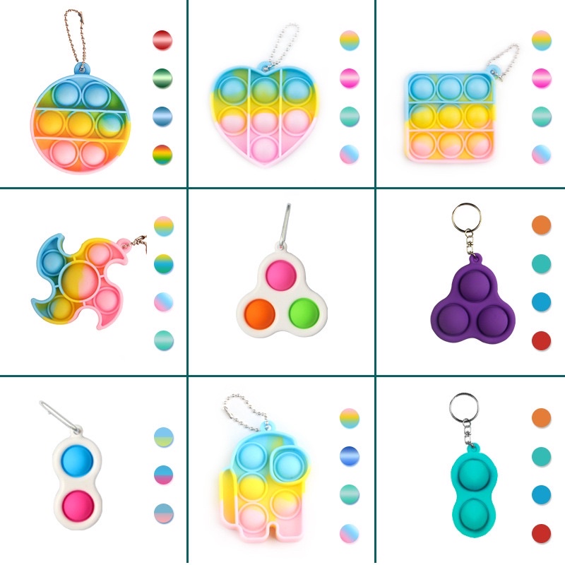 Pop It Fidget Toy Murah Rainbow Mainan Anak Penghilang Stress Tiktok