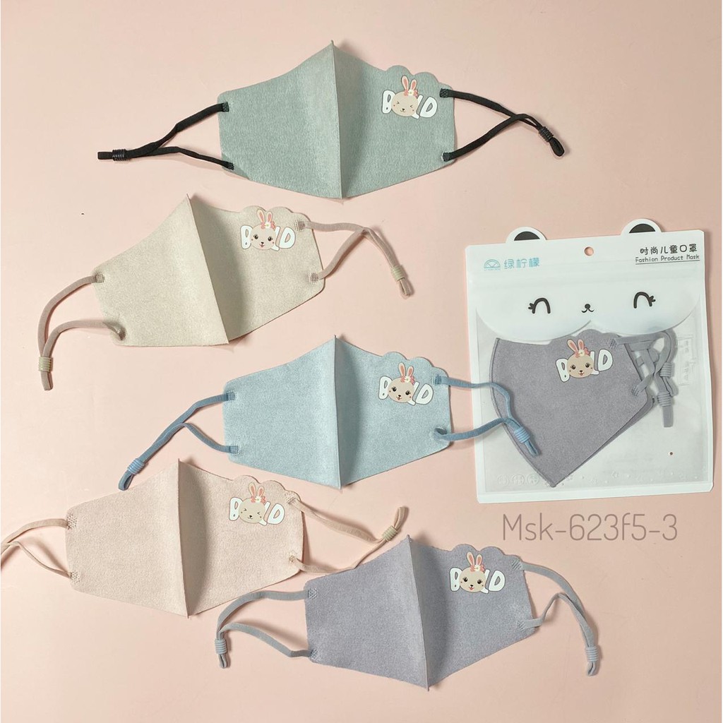 Masker mulut anak motif 3D BOLD Mouse Velvet cotton Stretch adjustable High Quality