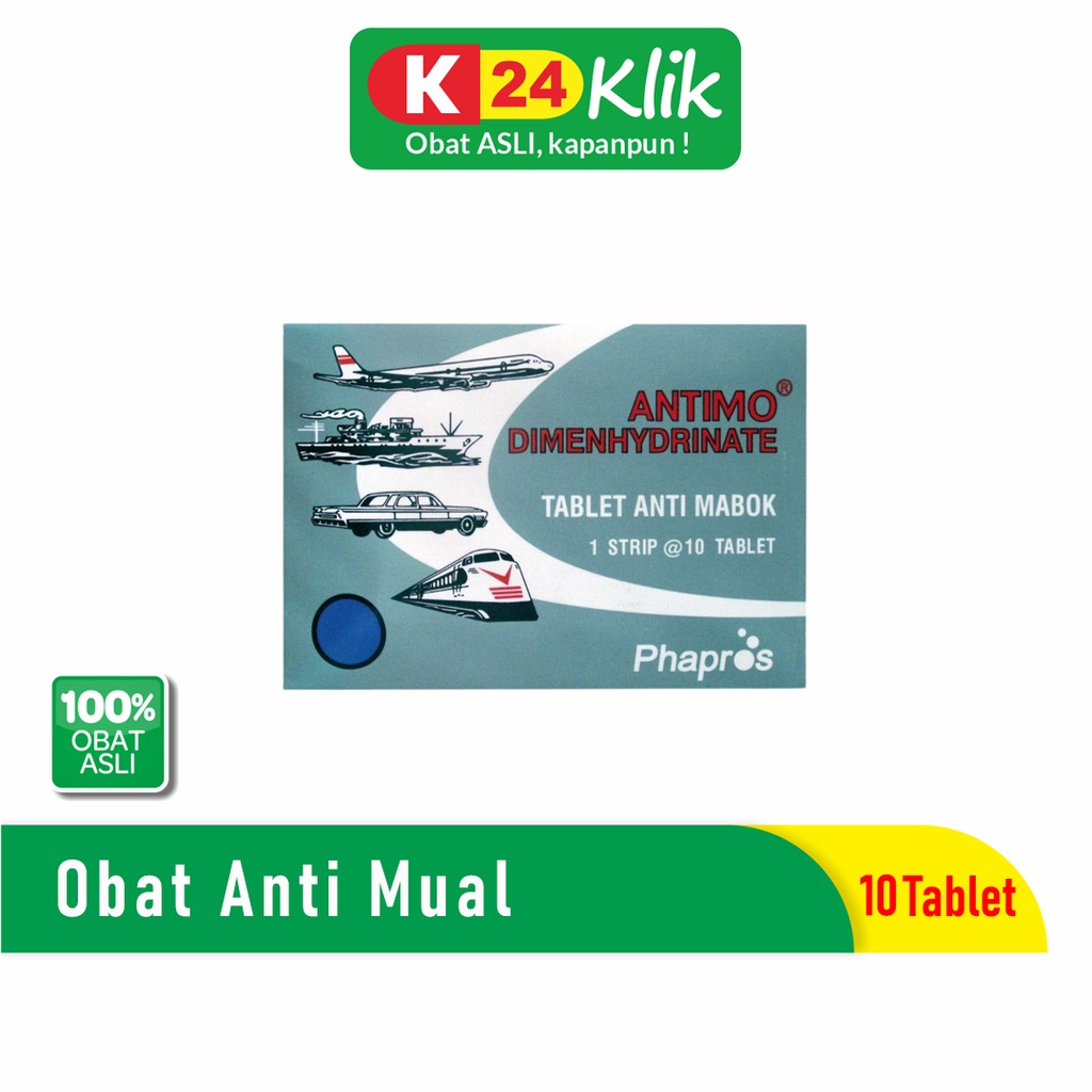 Jual ANTIMO Tablet / Obat Mabuk Perjalanan / Obat Mual Muntah (1 Strip