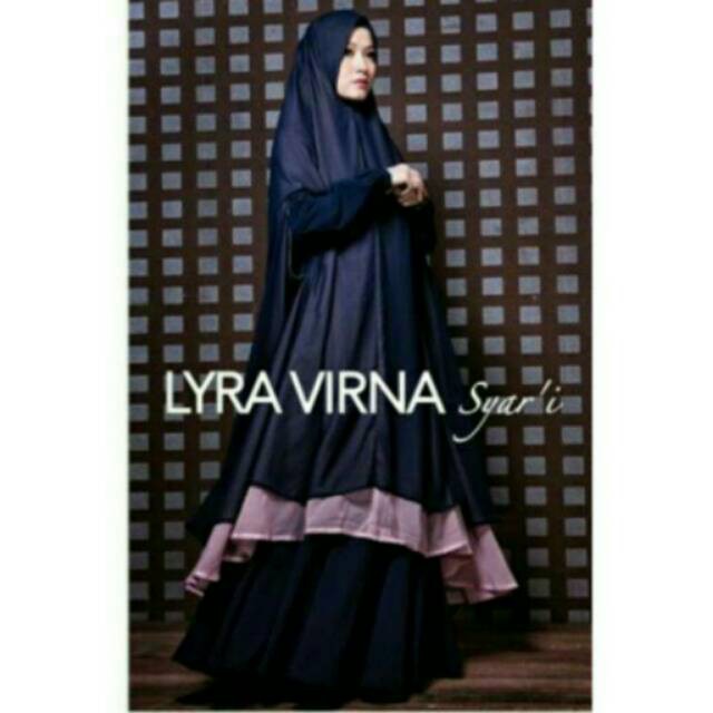 lira virna syari navy baju muslim gamis khimar bergo panjang syari lyra virna navy agrabutik