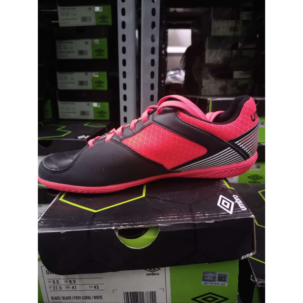 Sepatu FUTSAL UMBRO SALA LIGA 81198U-FCF Black / Black / Fiery Coral / White