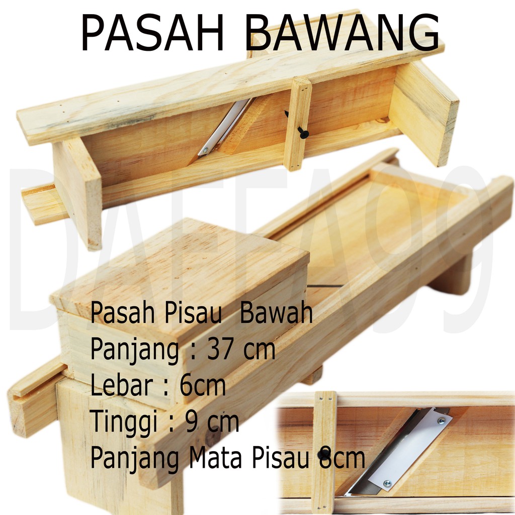 Pasah Parutan Pengiris Pemotong bawang bahan kayu premium halus ukuran besar dan kecil