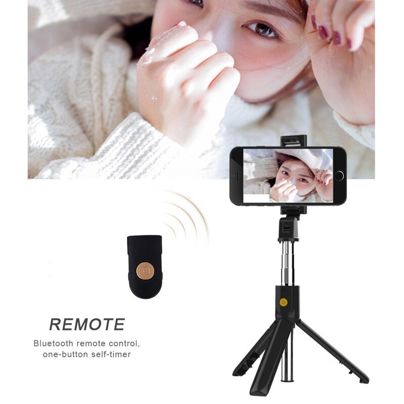 Tongsis Bluetooth Tripod Remote Selfie Stick Tripod Integrated