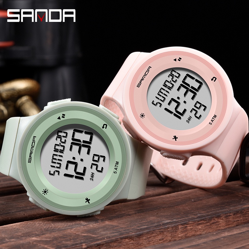 SANDA 2001 Jam Tangan Wanita Pria Digital EL Backlight Sport Watch Anti Air WATCHKITE WKOS