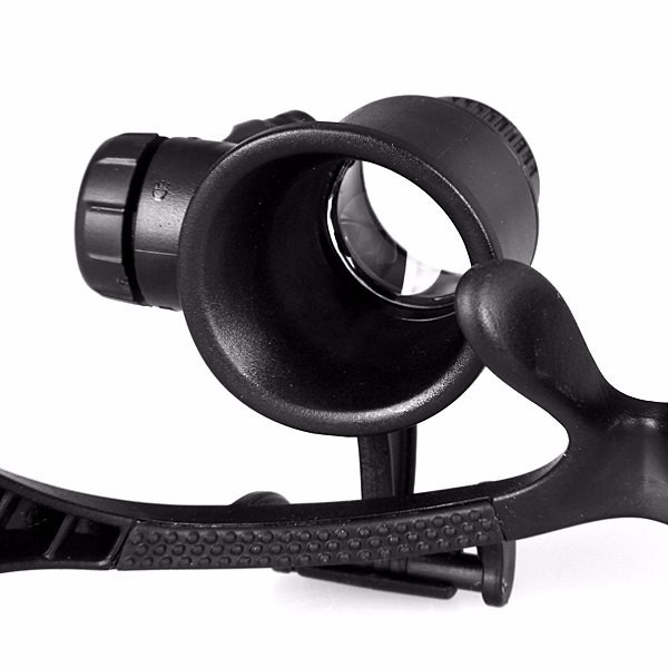 Kacamata Pembesar 25x Magnifier dengan 2 LED - 9892GJ - Black