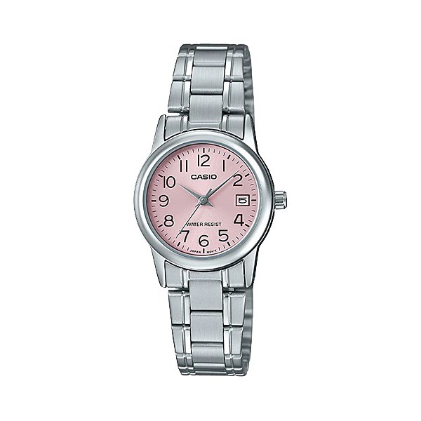 Casio Original LTP-V002D-1B / LTP-V002D-4B 2B3 Jam Tangan Wanita  Rantai Stainless Steel Silver