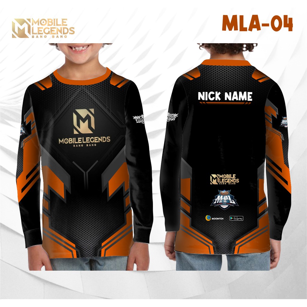 Jersey anak e sport mobile legends baju game ml kaos gamer lengan panjang