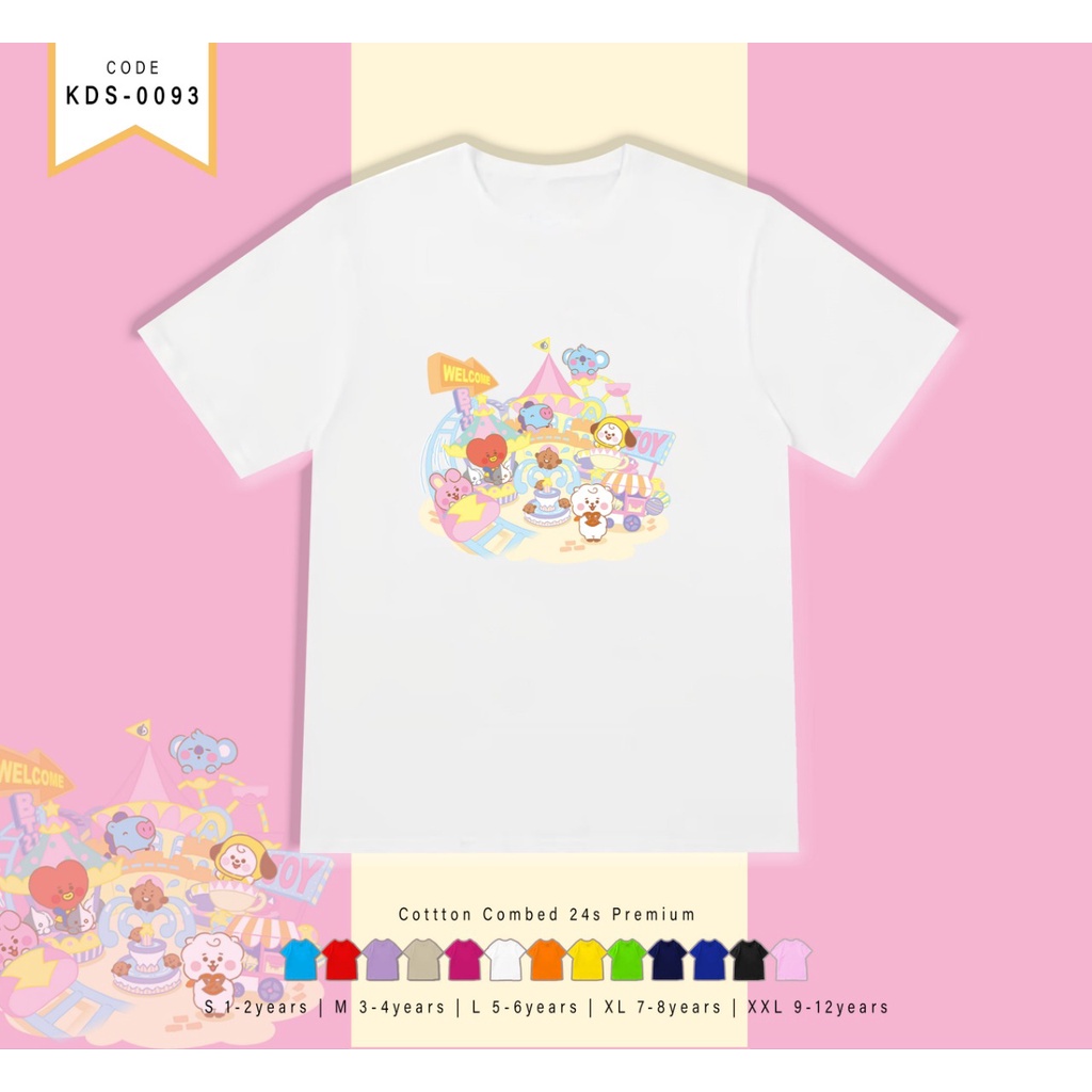 KAOS ANAK-ANAK / T-SHIRT KIDS / WONDERLAND KARAKTERT KPOP / COMBED 30S / CUSTOM TEE