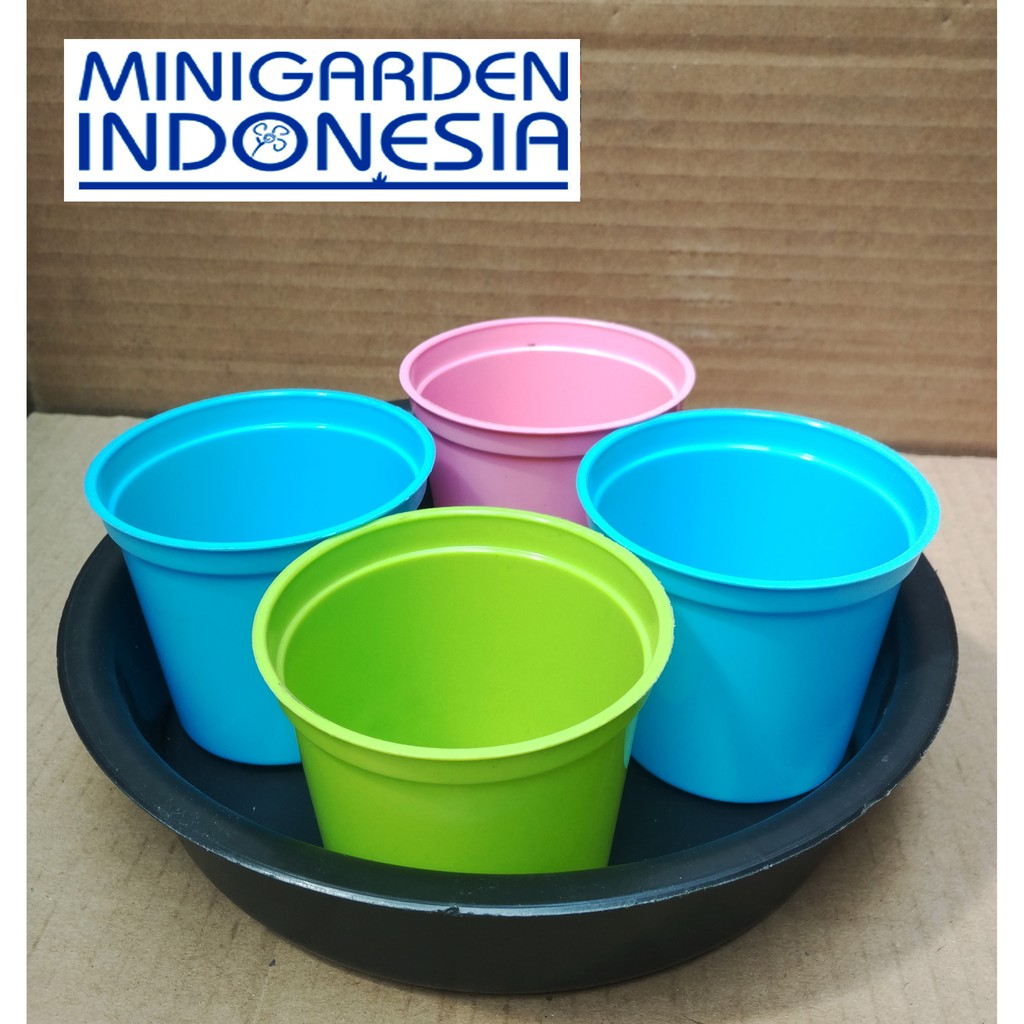 Nampan Pot dia 20x5cm u tatakan pot bunga di bawah uk 27 cm tempat net pot netpot hidroponik