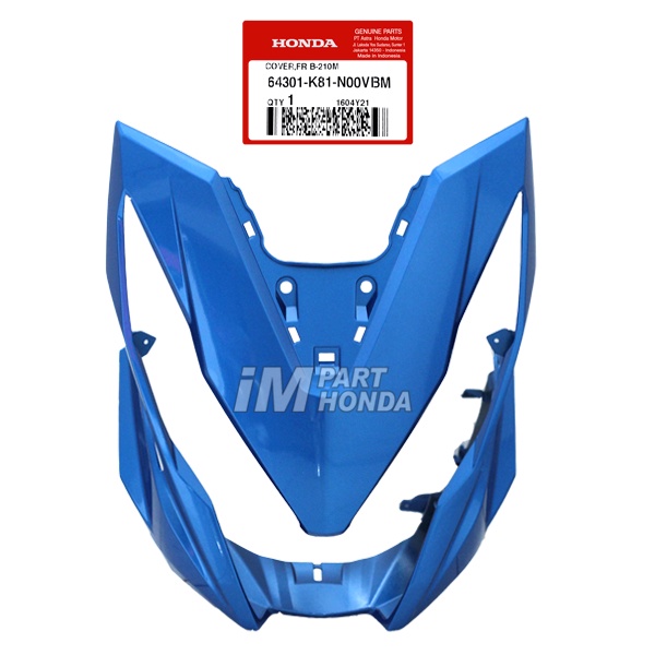 ORI  64301-K81-N00VBM Cover Front Tameng Lampu Depan Beat Eco K81 2016 - 2019 Biru ORIGINAL