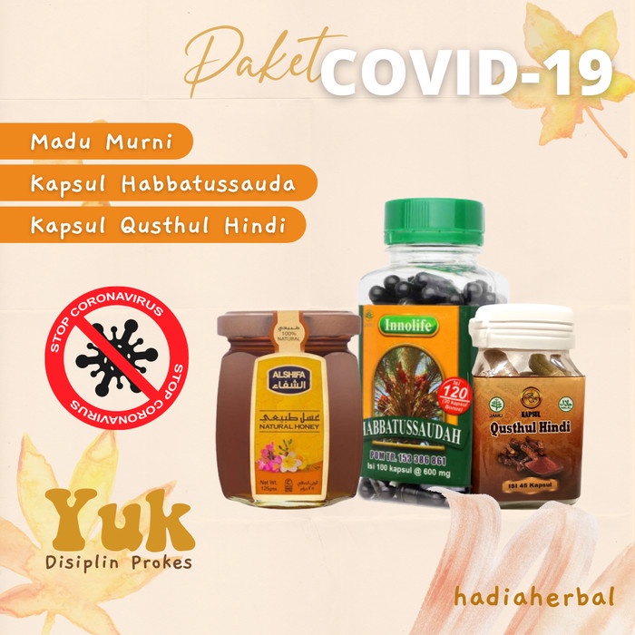 

Paket COVID Isolasi Mandiri Madu Habbatussauda Qusthul Hindi Kapsul - PAKET COVID