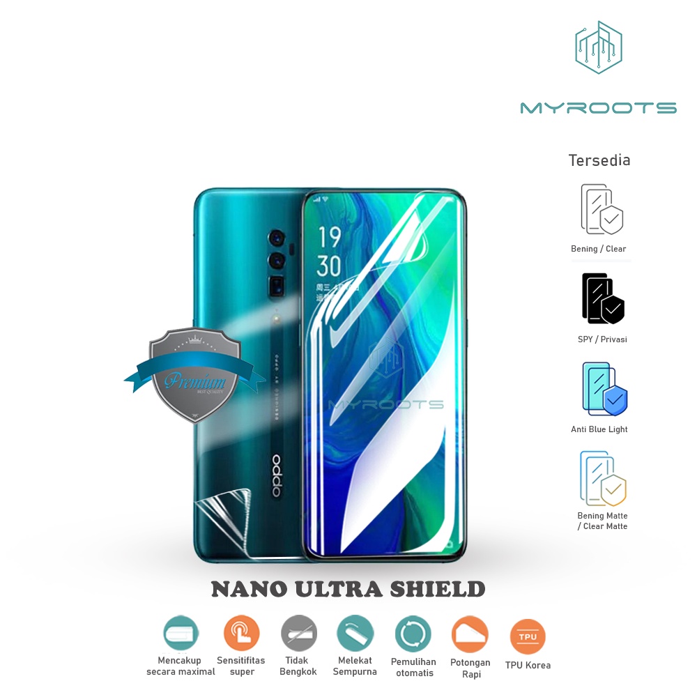 Anti Gores Jelly Hydrogel For Oppo Reno 10x Zoom - Full Depan Belakang Anti Shock Screen Guard Protector