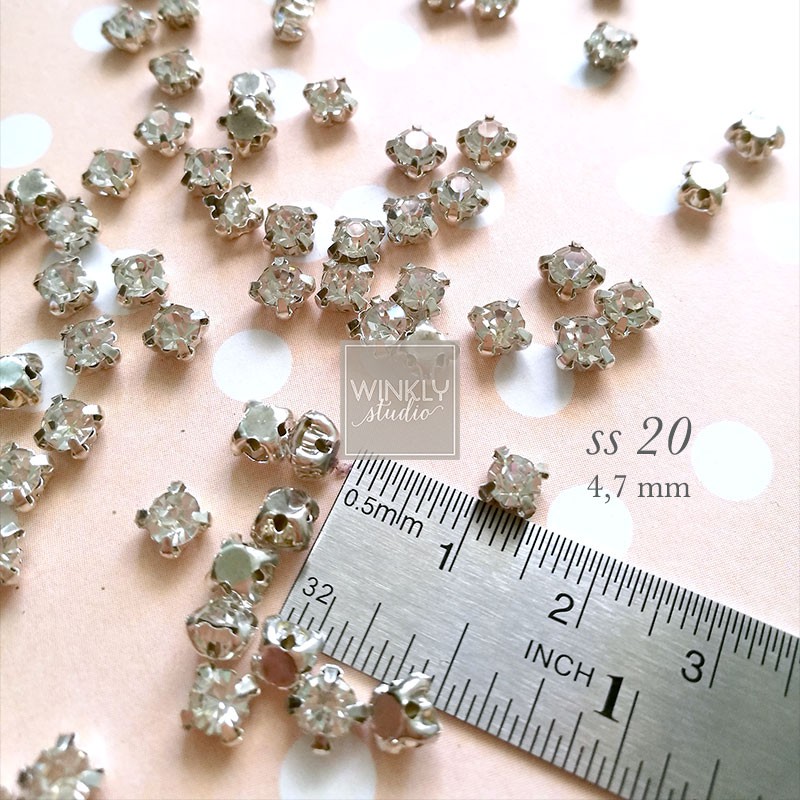 Diamond Cangkang SS20 4,7mm 1gros Kristal Cangkang Clear / Berlian Imitasi / Permata Cangkang