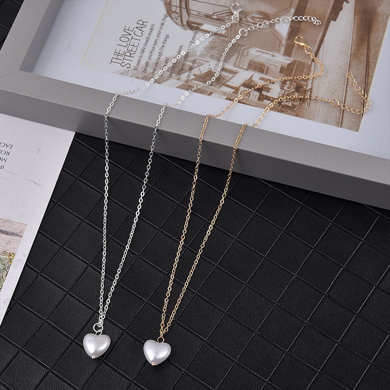 COD✨ Kalung Mutiara Cinta Manis Wanita Korea Anti Karat Dan Luntur Mewah Rantai Retro Fashion Murah Import Ready Stock