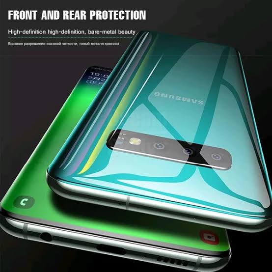 Hydrogel Clear Front-Back SAMSUNG S10 S10+ S10-5G S10E S10Lite S8 S8+ S9 S9+ S7 FLAT S7Edge S6 S6Edge EDGE+ Hidrogel Full Cover-Ful Coverage Bening Glossy-Glosy Jelly-Jel Hydro Depan-Belakang Antigores-Anti Gores Transparent Tipis-Bagus-Laris Plus Lite E