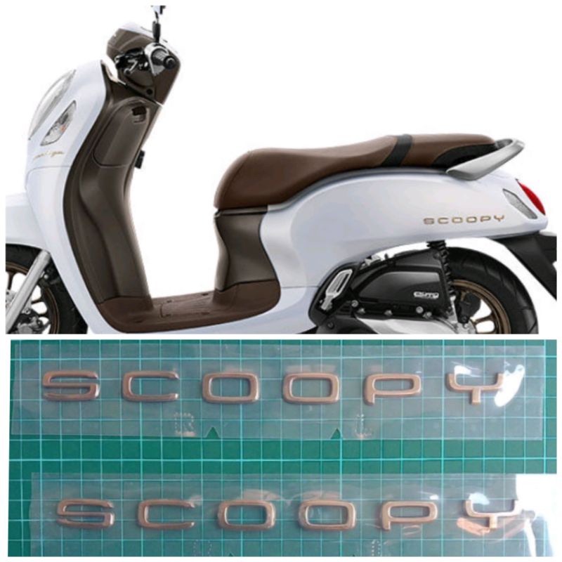 Emblem Honda Scoopy 2021 warna gold (satu pasang)