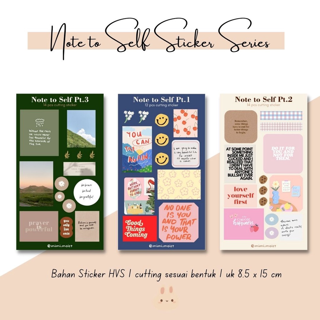 

note to self aesthetic word sticker series - mimimoist