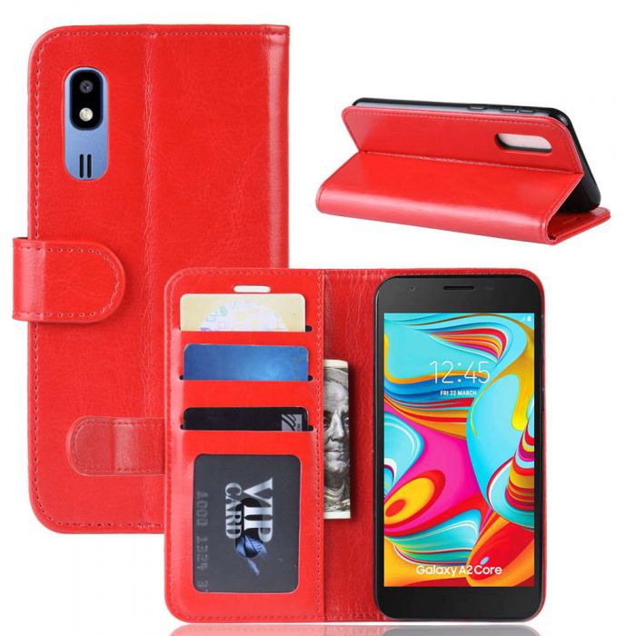 Samsung Galaxy A2 Core A2Core Flip Wallet Dompet Kulit Leather Standing Cover Case Casing