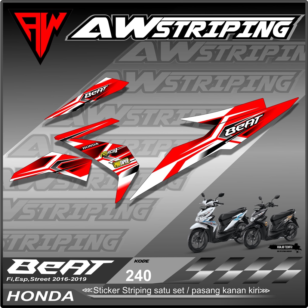Sticker Striping Lis Variasi Beat Street / Beat Fi Esp / Beat Fi New 2016 2017 2018 2019 Racing AW-2