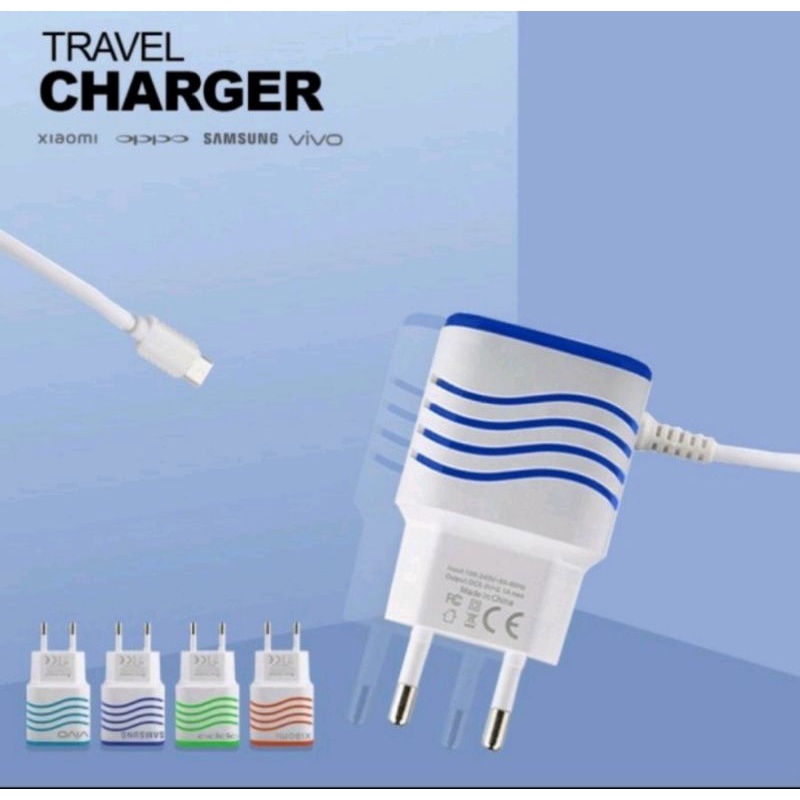 CHARGER BRAND MIKRO USB GRATIS 2 USB PORT + LED INDIKATOR