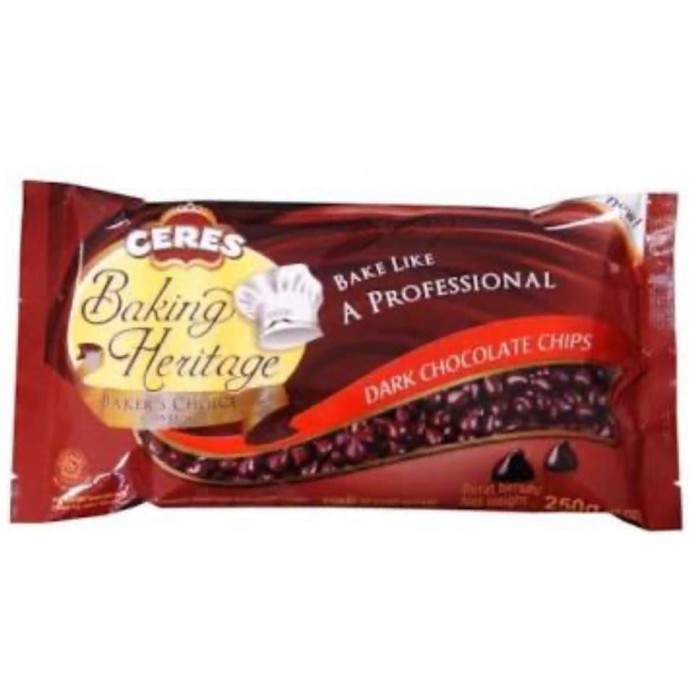 

Coklat Chip Compound Ceres Choco Chips 250gr Baking Heritage Dark