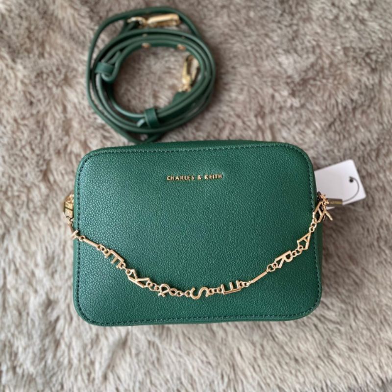 Tas Selempang Wanita Import Ori CK Camera Chain Link Boxy Crossbody Bag C1142