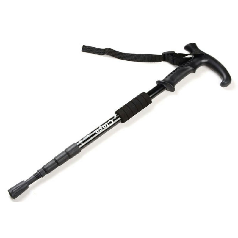 Tongkat Mendaki Alat Bantu Sport Trekking Telescopic 4 Section High Quality Material Black Cleye Tongkat Hiking Gs8