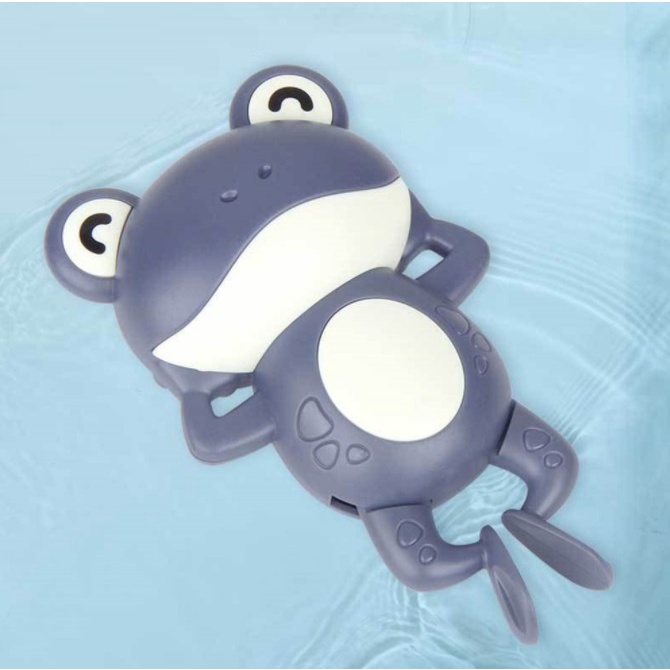 mainan katak kodok berenang bergerak dalam Air baby bath toys mainan mandi anak bayi tanpa baterai-Katak Navy