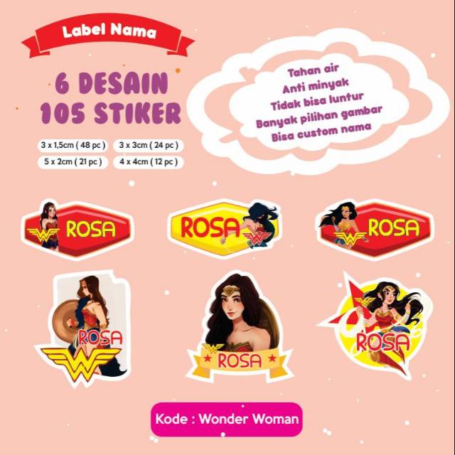 

LABEL NAMA WATERPROOF ISI 105PCS