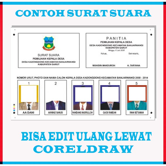 Dvdcd Dvd Template Surat Suara Pilkades Pilkada Format Corel