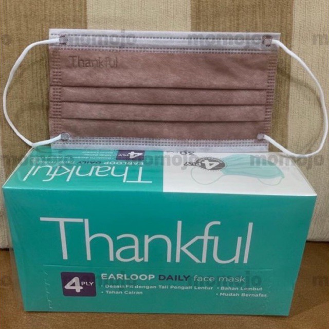 MASKER THANKFUL DAILY MASK EARLOOP 4 PLY DEWASA