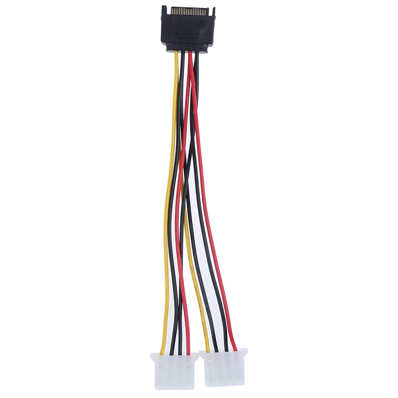 {LUCKID}15Pin SATA male to double 4 pin molex female ide hdd power harddrive cable