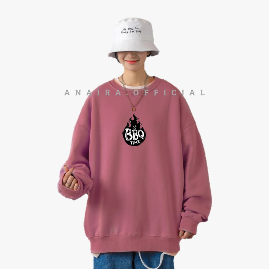 SWEATER OVERSIZE UNISEX PRIA WANITA BBQ TIME