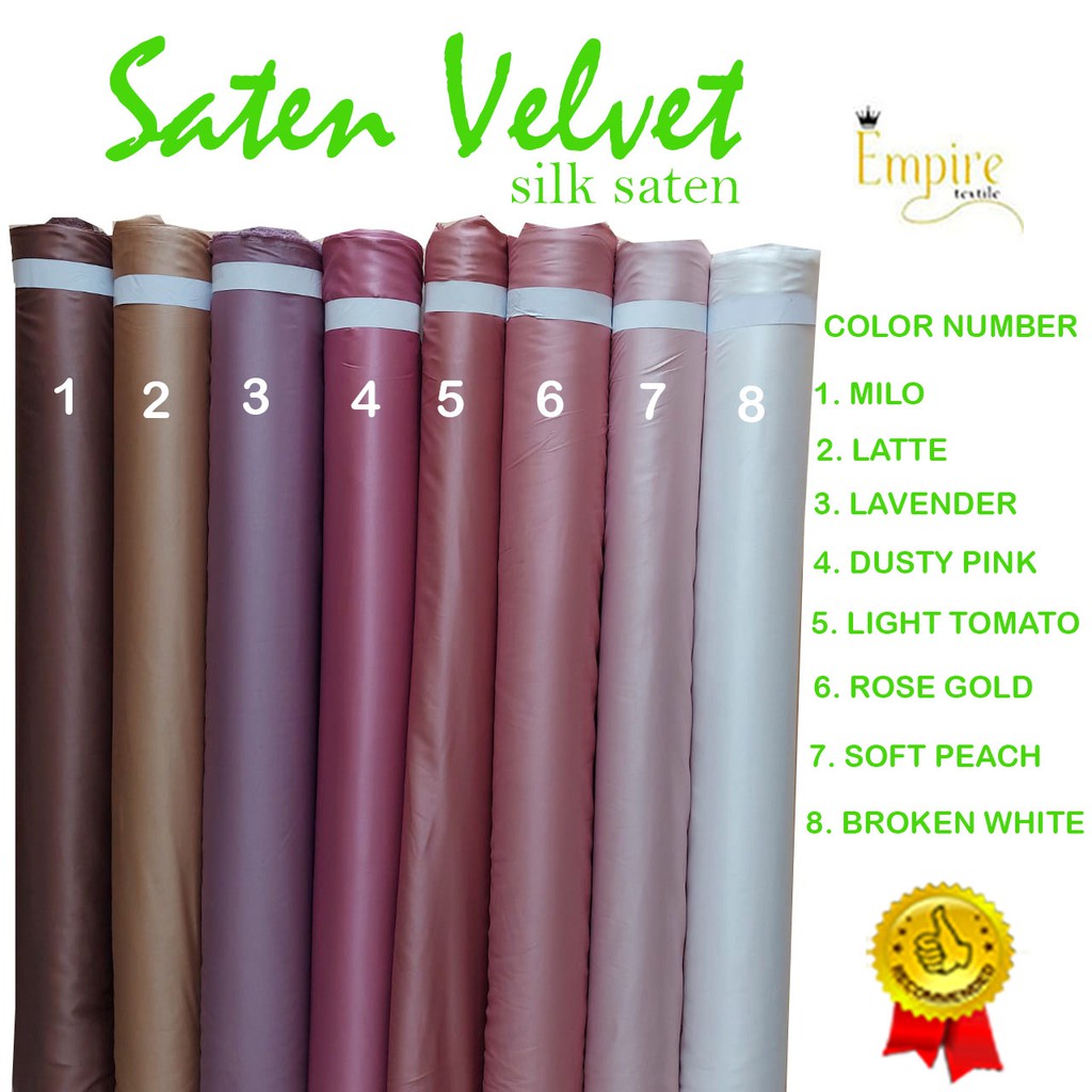 Kain Satin Velvet Harga Per 0.5 M  (Per setengah meter)