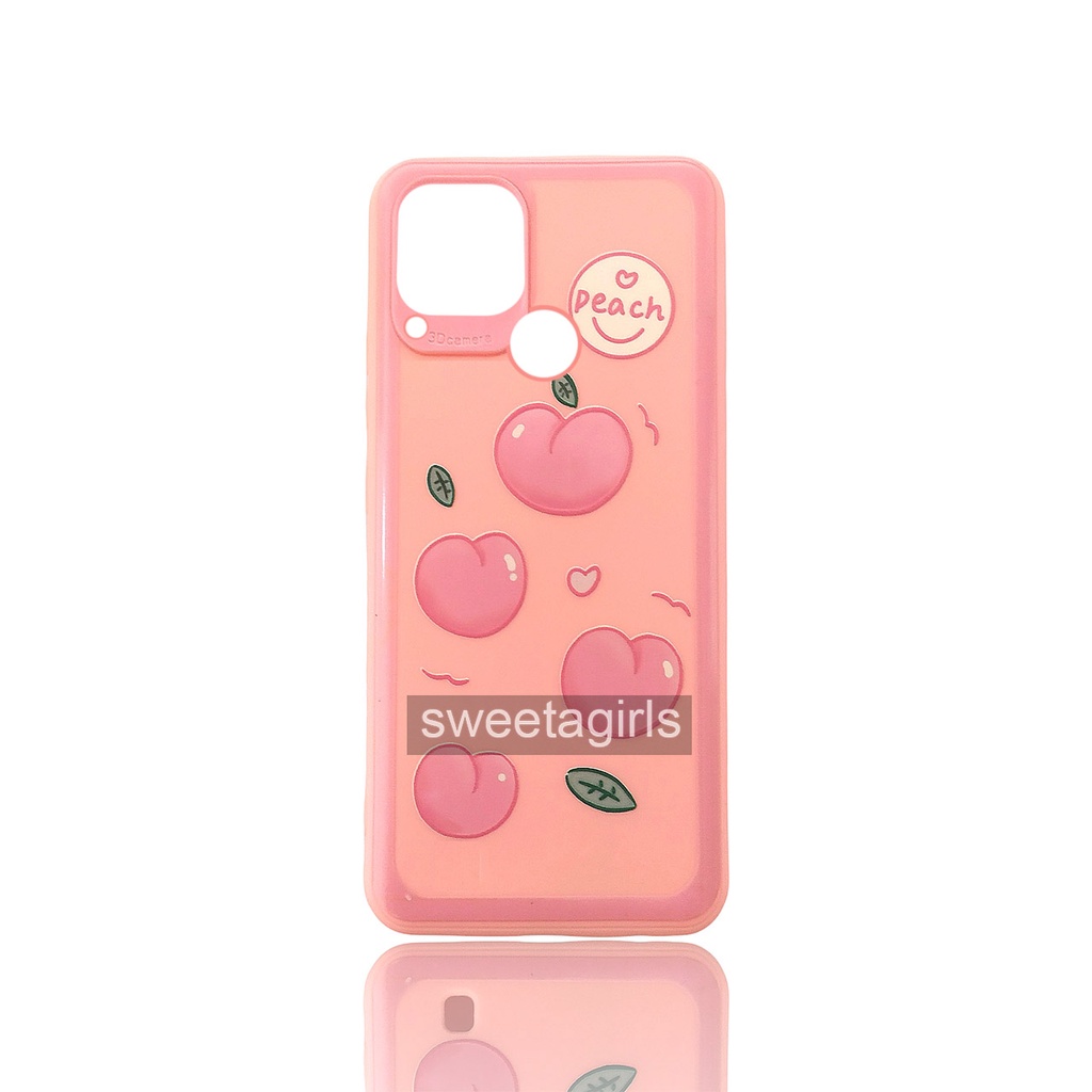 Casing Silikon Lucu untuk Realme C15 / C25 ( sama ukuran ) - Casing peach Case Gemoy - Bisa Bayar ditempat - sweetacase.id - Case Lucu - Karakter -  Karakter Softcase - Case Gemoy - Kesing - Aesthetic - Boneka - Nasa Case