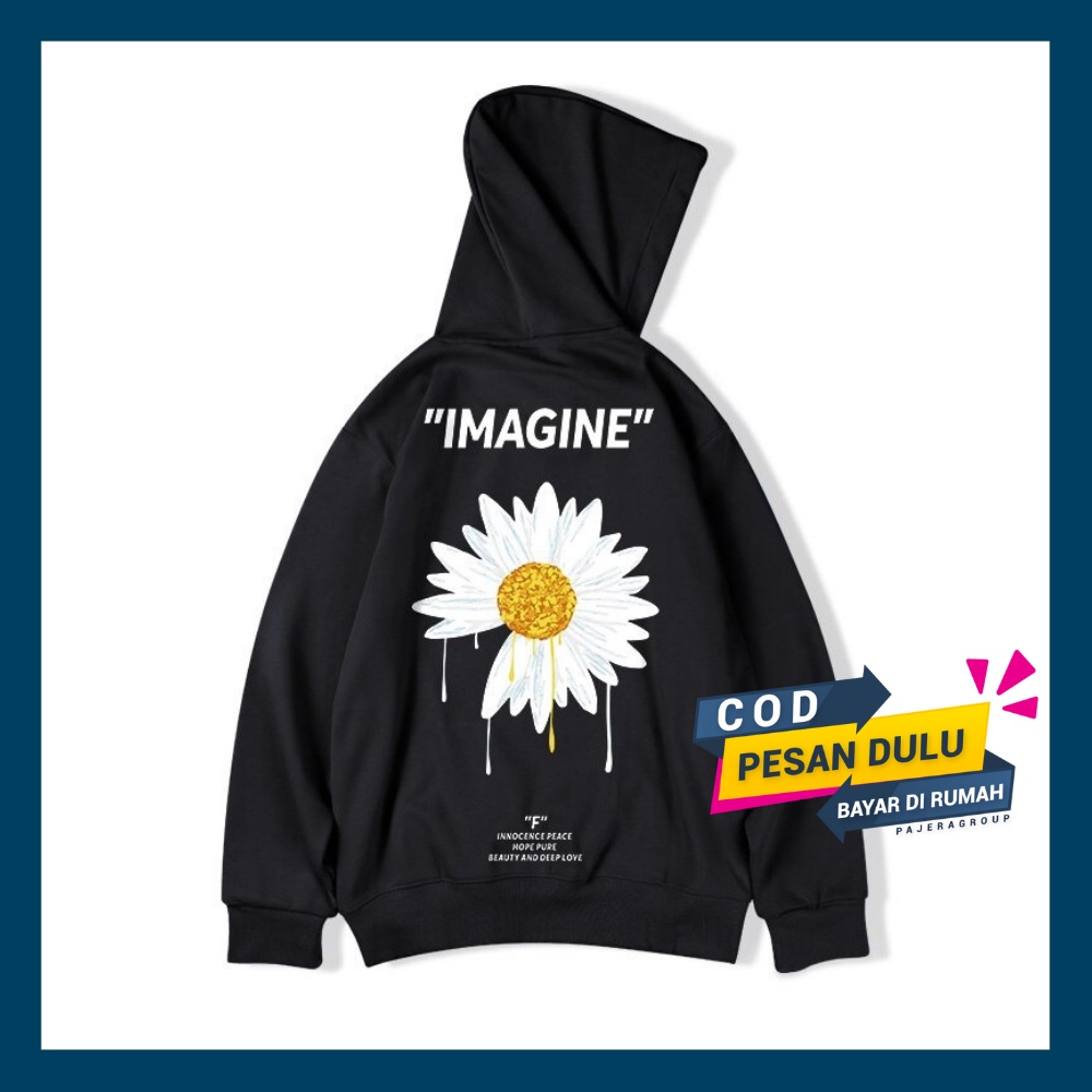 Hoodie Aesthetic Imagine Flower Cowok Cewek Sweater Original Distro