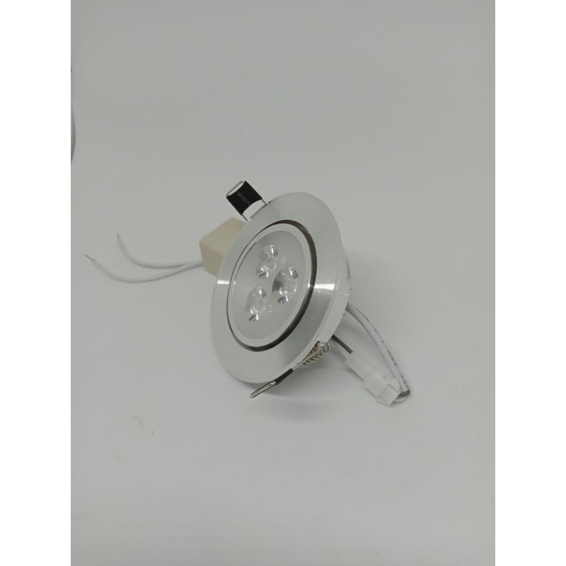 Downlight Led 3 Watt 3W Ekonomis Murah Bodi Putih + Silver