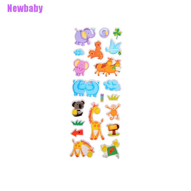 (Newbaby) Mainan Stiker 3D Motif Kartun Kebun Binatang Bahan PVC Untuk Anak Laki-Laki / Perempuan